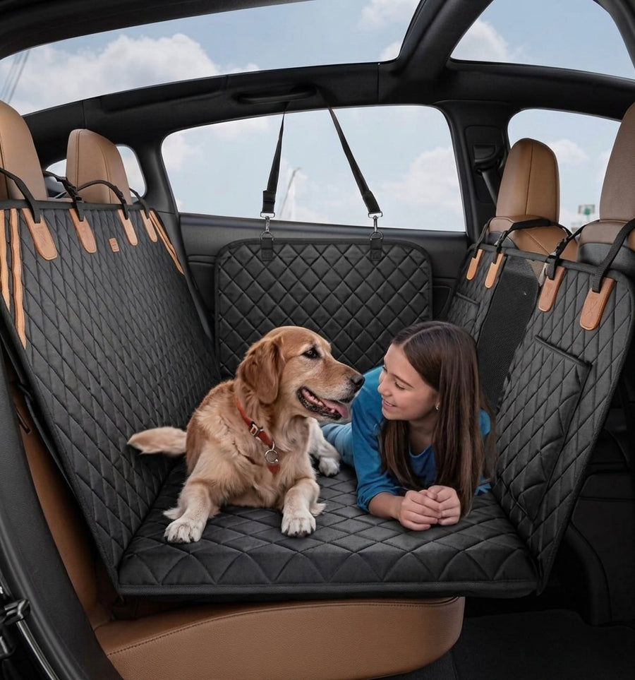 Wasserdichter Hunde-Autositzbezug – Vollständiger Rücksitzschutz (Bis 180 kg)