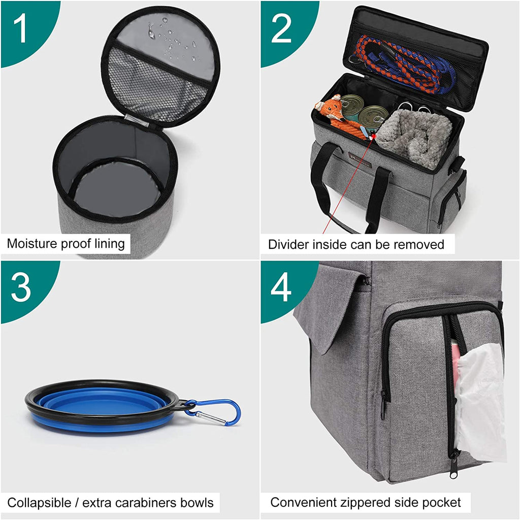 Complete Dog Travel Organizer Bag – Everything Your Pup Needs for Road Trips & Camping in One Bag