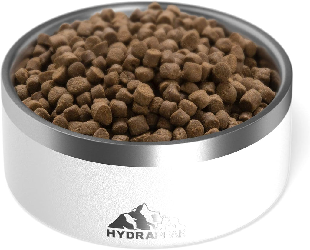 Dog Bowl; Non Slip Stainless Steel; Water and Food Dish; Large Sized and Small Dogs; 32Oz 64Oz; Multiple Sizes; 4 Cup | White