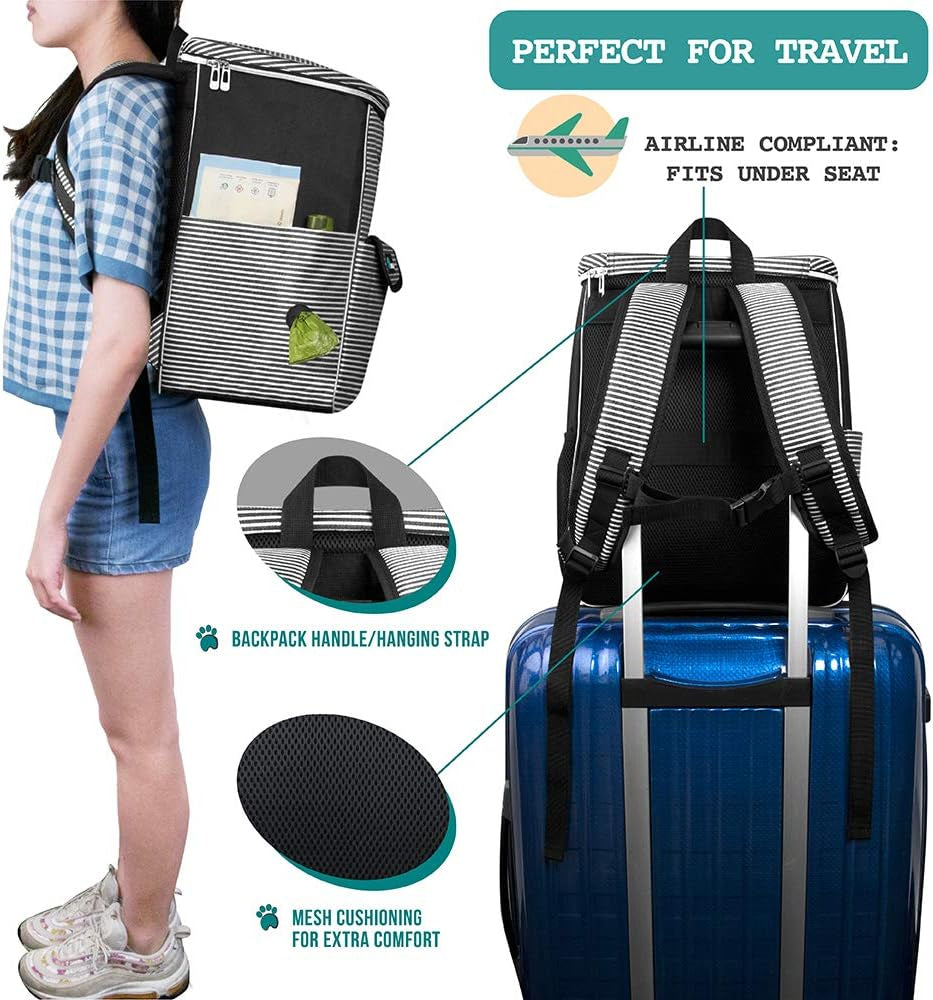 Take Them Anywhere Worry-Free – Airline Approved Dog & Cat Travel Backpack, Black