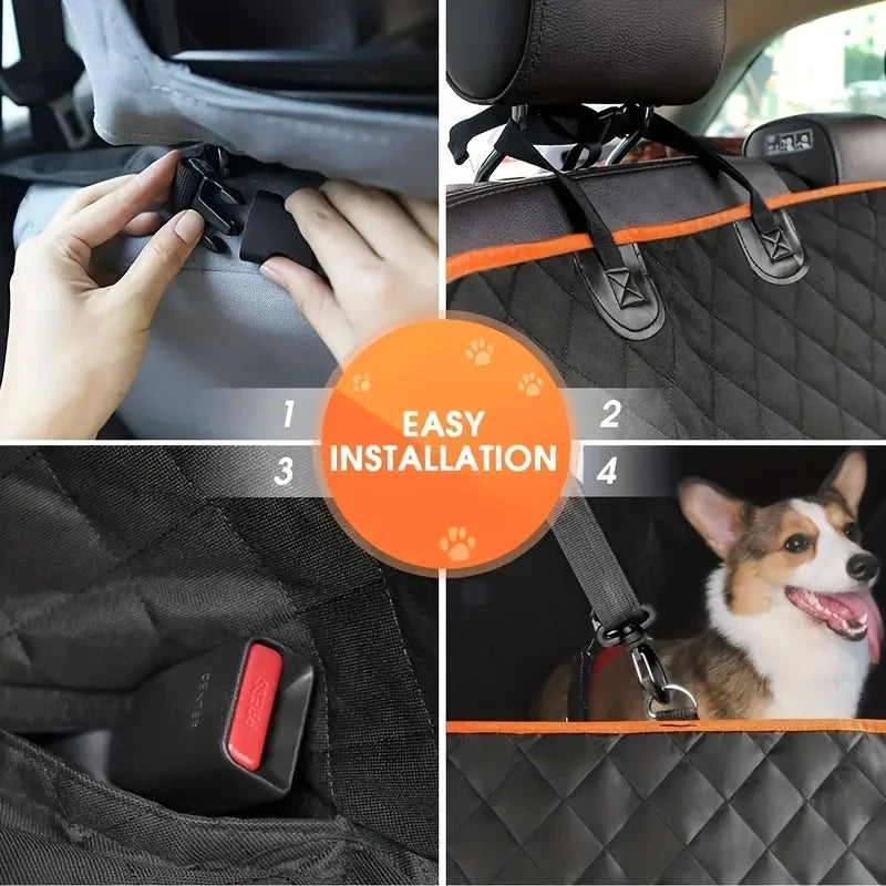 Waterproof Dog Car Seat Cover – Scratch-Resistant Hammock Style Protector for Cars, Trucks & SUVs