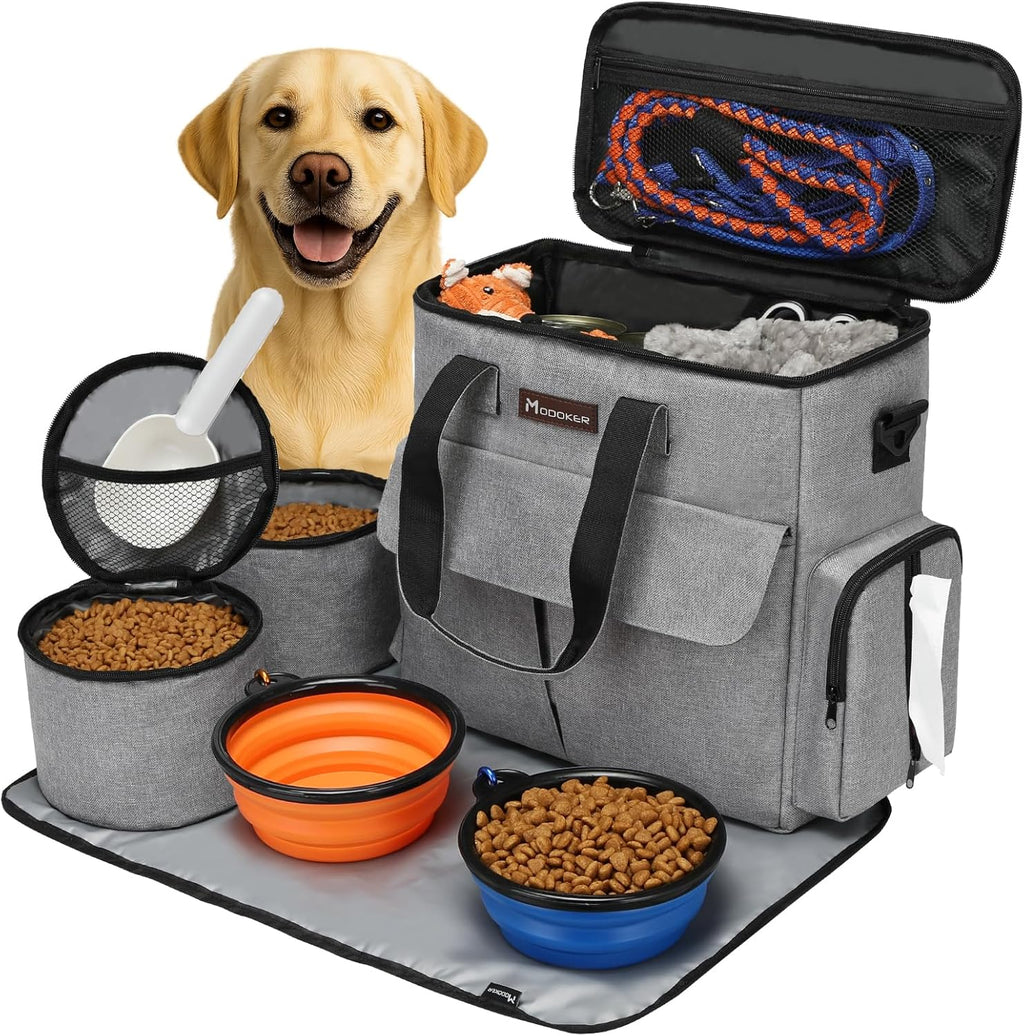 Complete Dog Travel Organizer Bag – Everything Your Pup Needs for Road Trips & Camping in One Bag