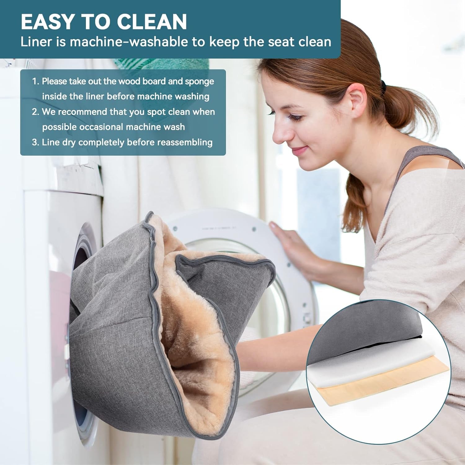 Small Dog Car Booster Seat with Safety Belt – Washable, Double-Sided Cushion for Secure & Comfortable Travel, Light Grey